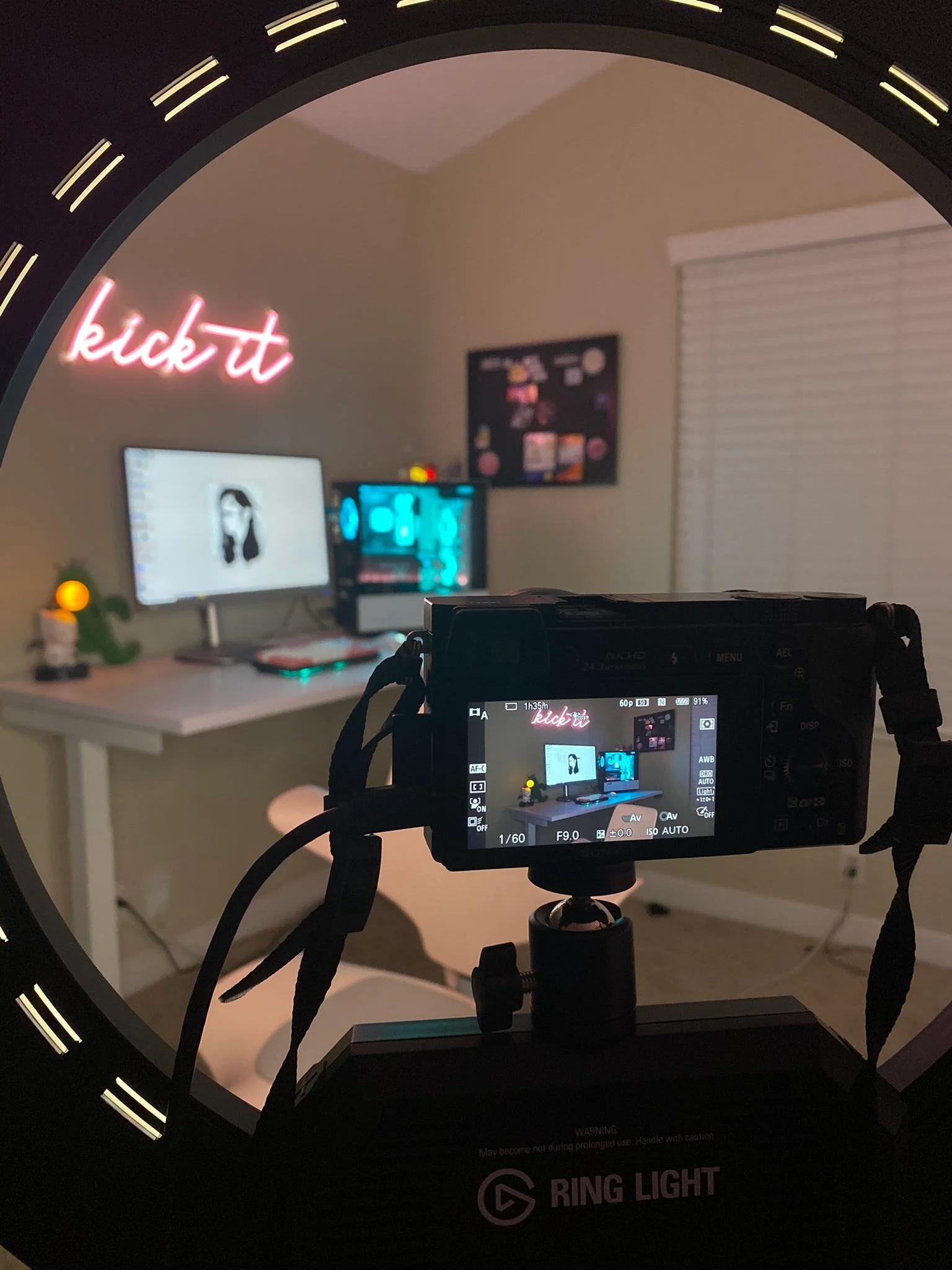 An image of Kate Kassab's custom setup.