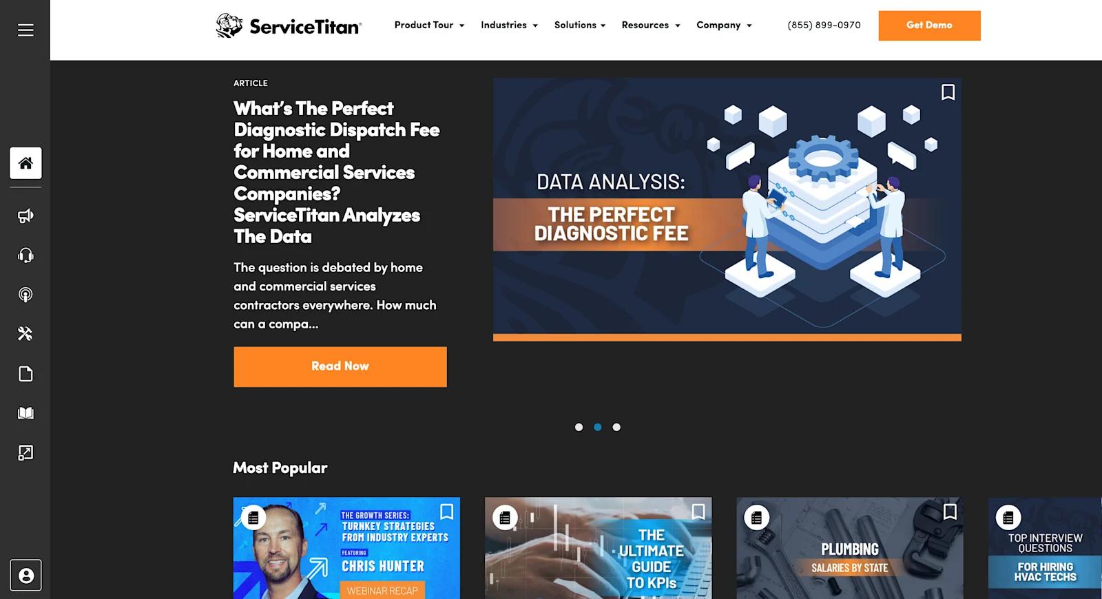 A screenshot of ServiceTitan's online resource library.