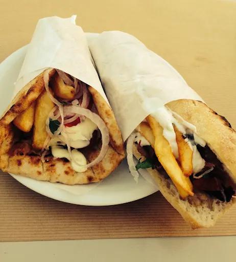 A picture of a Greek Gyro.