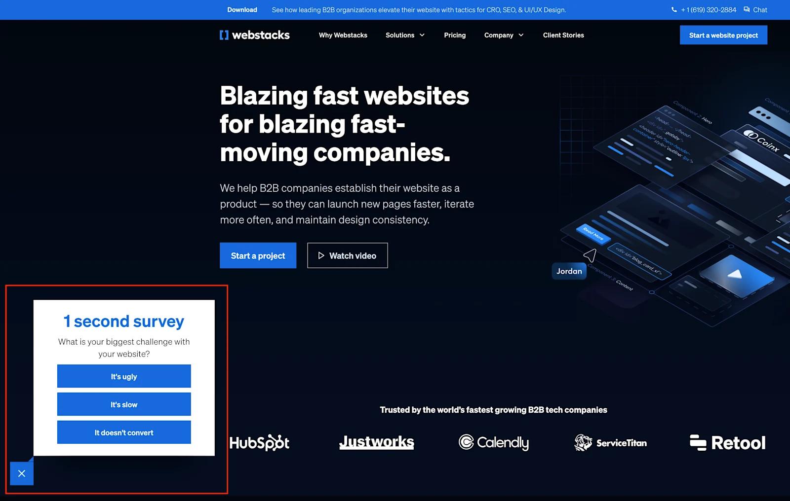 Webstacks pop up survey