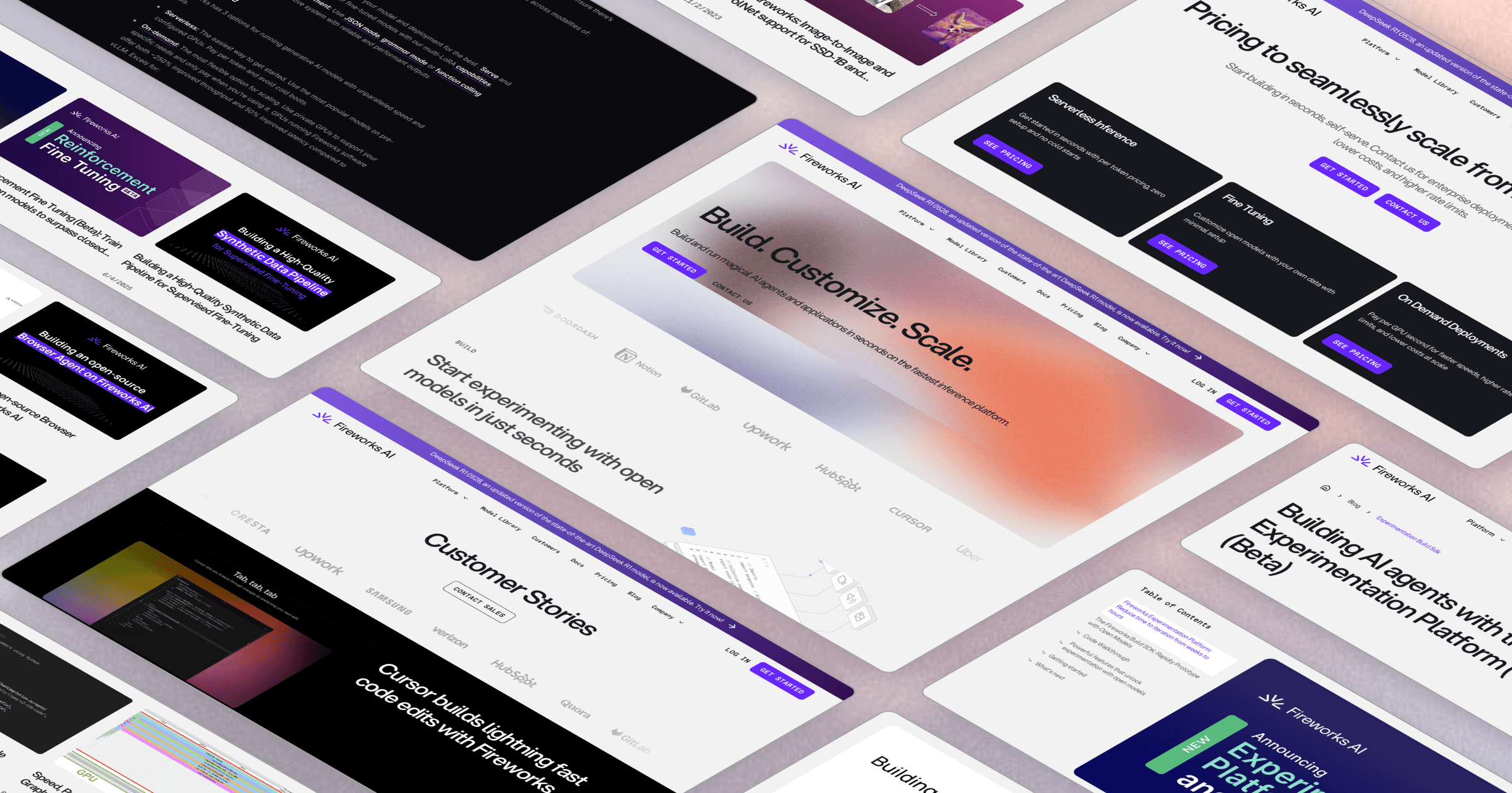 Collage of images of Fireworks AI website