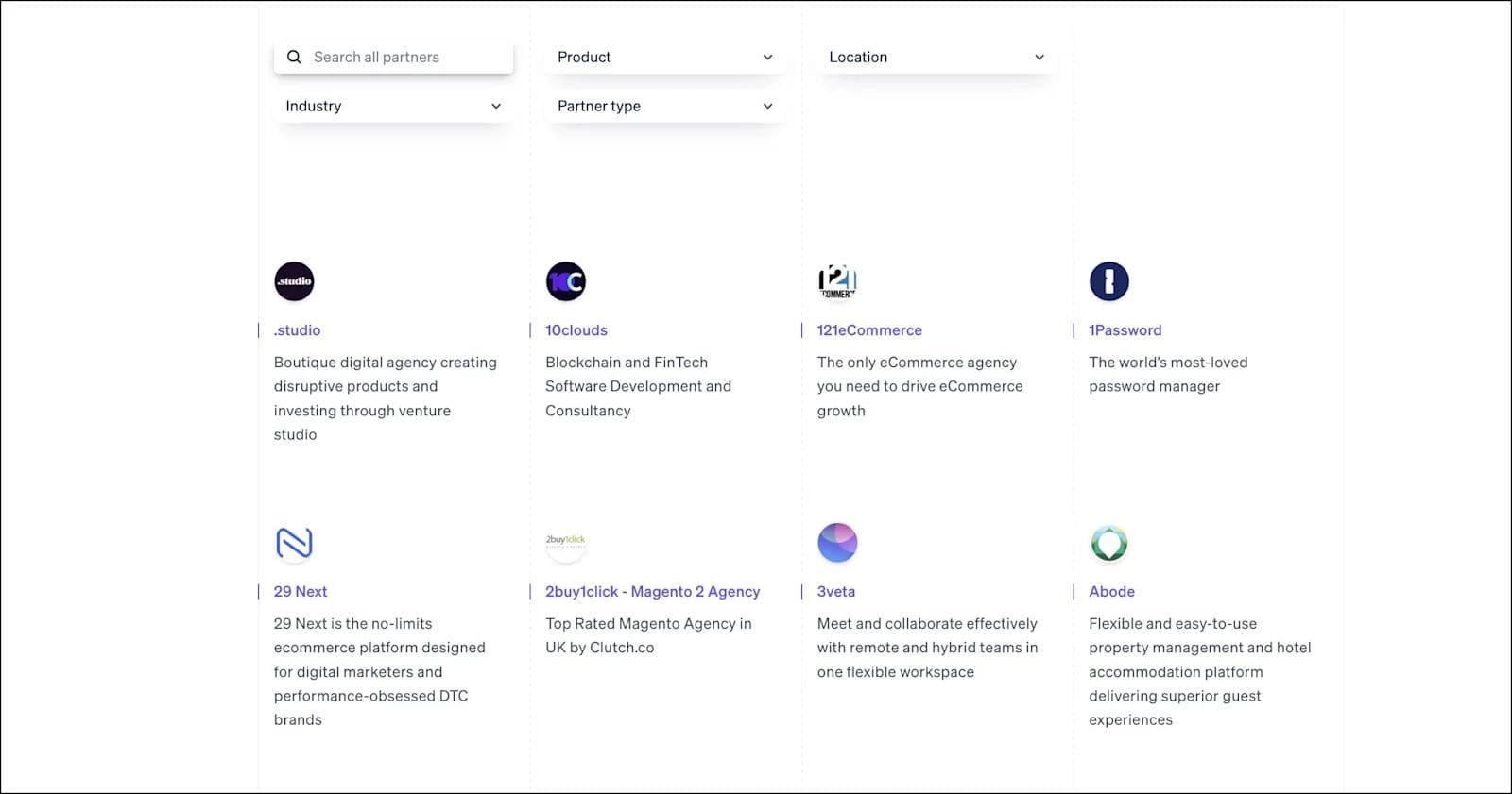 Seek Connected Partners Best Partners Page Design Examples